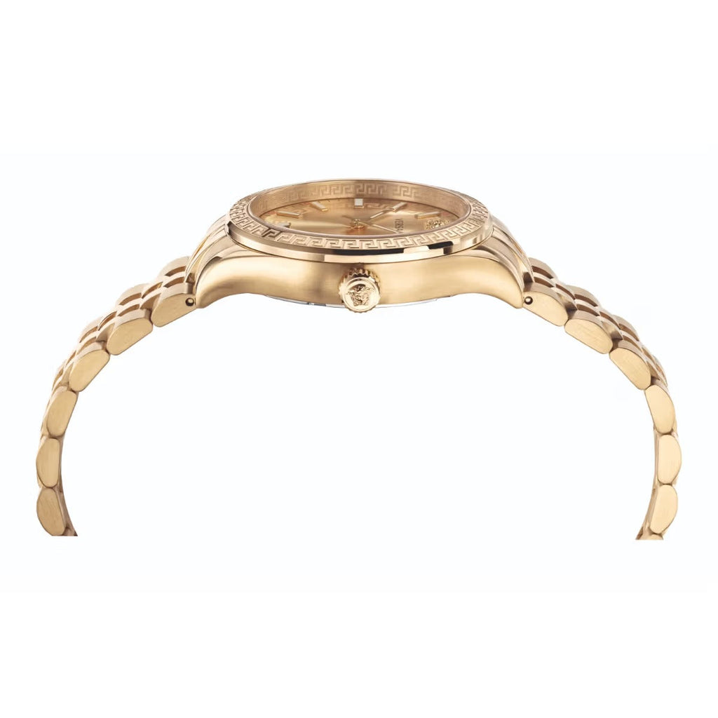 Versace Virtus Quartz Gold Dial Gold Steel Strap Watch for Women - VEHU00720