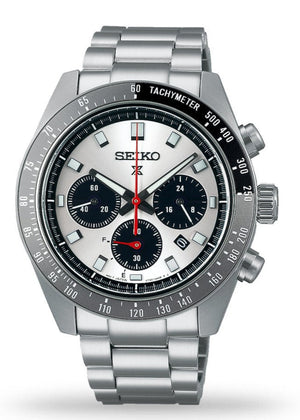 Seiko Prospex Speedtimer Solar Chronograph Silver Dial Silver Steel Strap Watch for Men - SSC911