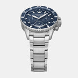 Emporio Armani World Explorer Chronograph Blue Dial Silver Steel Strap Watch for Men - AR11681