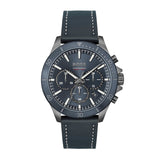 Hugo Boss 1514056 Troper Chronograph Men's Watch – Blue Dial & Blue Leather Strap