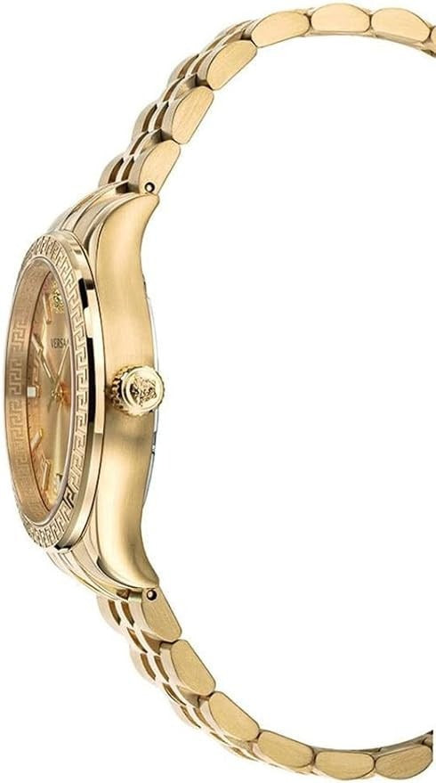 Versace Virtus Quartz Gold Dial Gold Steel Strap Watch for Women - VEHU00720