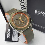 Hugo Boss 1514018 Cloud Chronograph Men's Watch – Olive Green Dial & Green Leather Strap