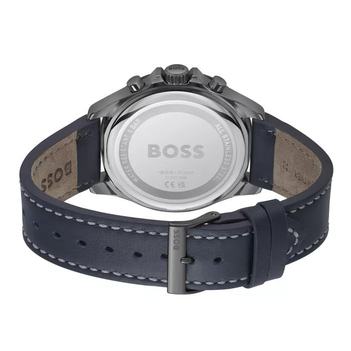 Hugo Boss 1514056 Troper Chronograph Men's Watch – Blue Dial & Blue Leather Strap