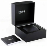 Hugo Boss Taper Chronograph Black Dial Black Leather Strap Watch for Men - 1514085