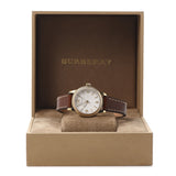 Burberry The Utilitarian White Dial Brown Leather Strap Watch for Women - BU7865