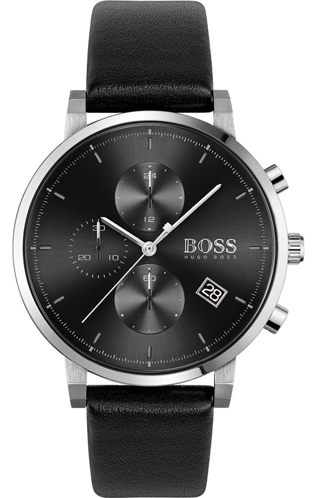 Hugo Boss 1513777 Integrity Chronograph Men's Watch – Black Dial & Black Leather Strap