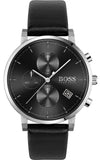 Hugo Boss 1513777 Integrity Chronograph Men's Watch – Black Dial & Black Leather Strap