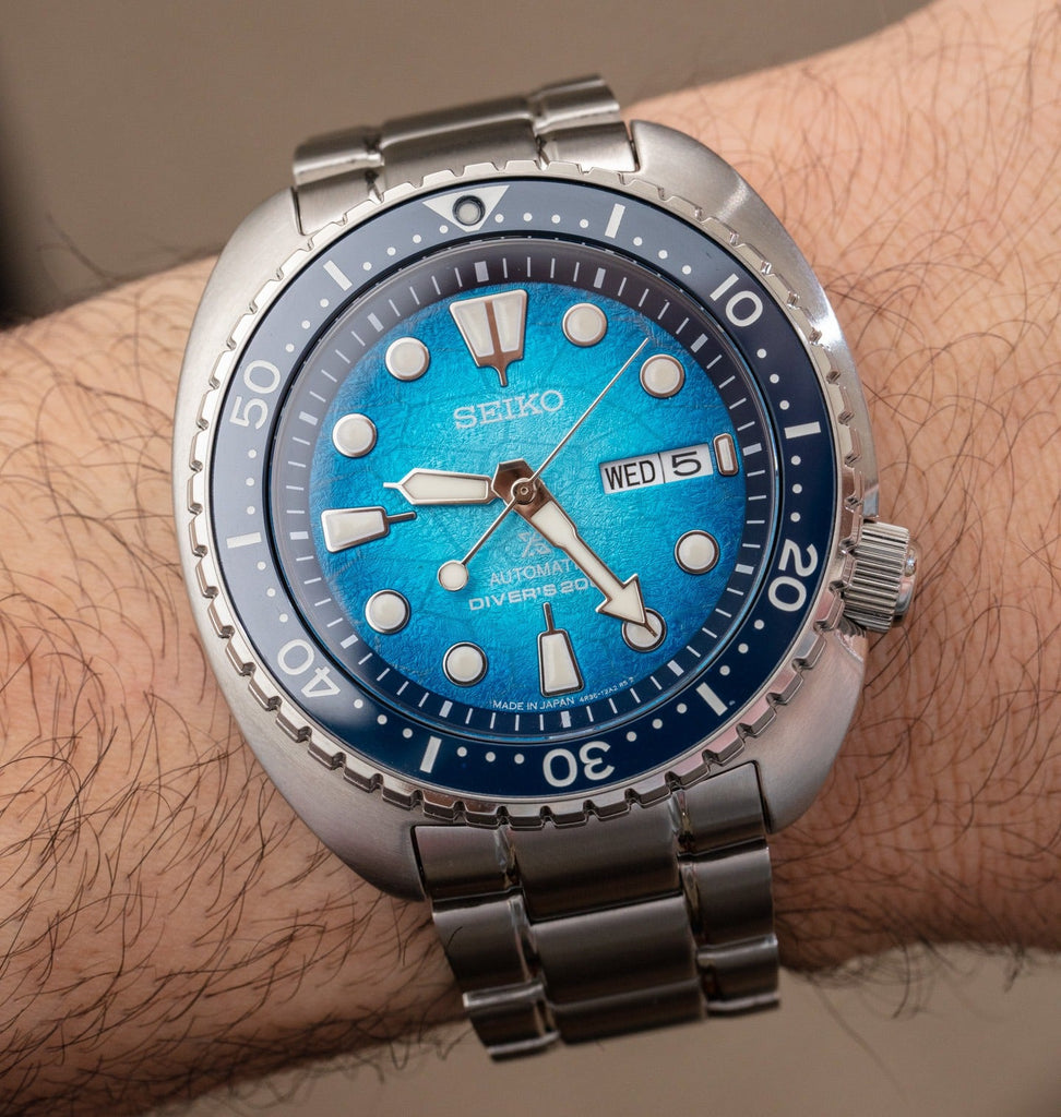 Seiko US Special Edition Automatic Green Dial Silver Steel Strap Watch for Men - SRPH57