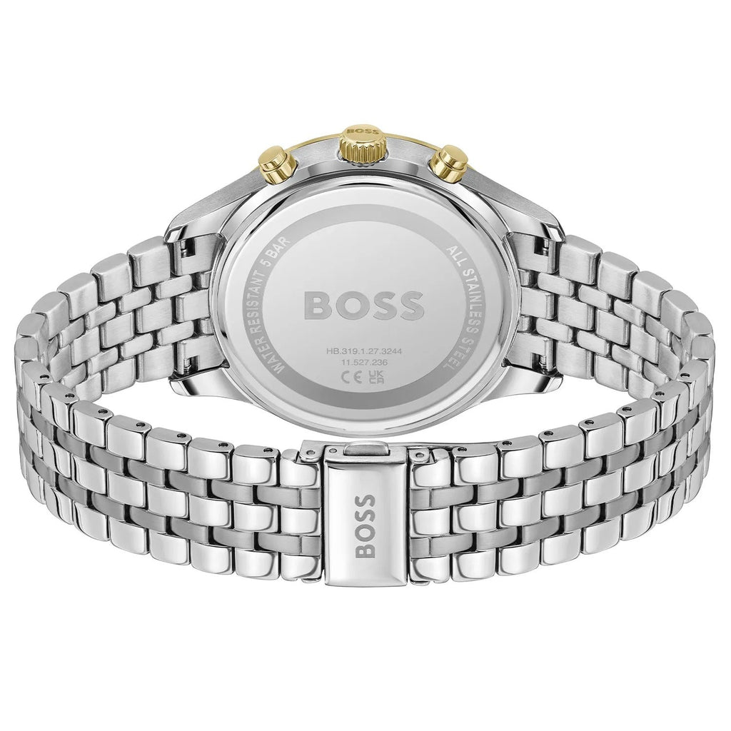 Hugo Boss Avery Chronograph Green Dial Silver Steel Strap Watch for Men - 1514159