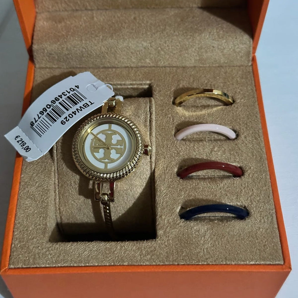 Tory Burch Riva Gold Dial Gold Steel Strap Watch for Women - TBW4029