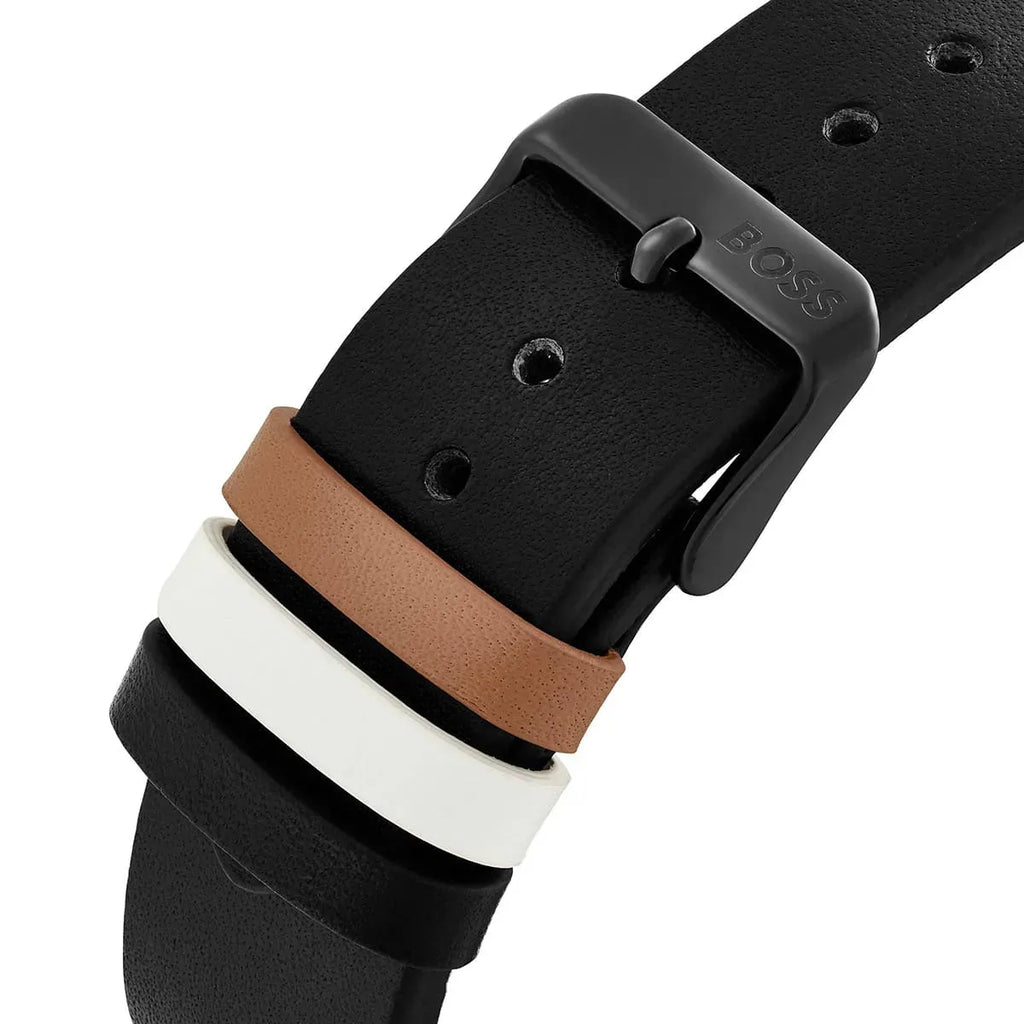 Hugo Boss 1514003 Trace Chronograph Men's Watch – Black Dial & Black Leather Strap