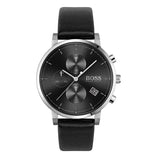 Hugo Boss 1513777 Integrity Chronograph Men's Watch – Black Dial & Black Leather Strap