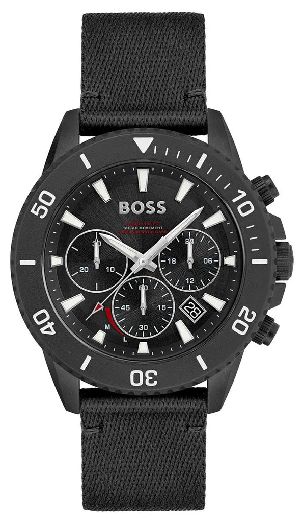 Hugo Boss 1513918 Admiral Chronograph Men's Watch – Black Dial & Black Nylon Strap