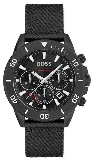 Hugo Boss 1513918 Admiral Chronograph Men's Watch – Black Dial & Black Nylon Strap