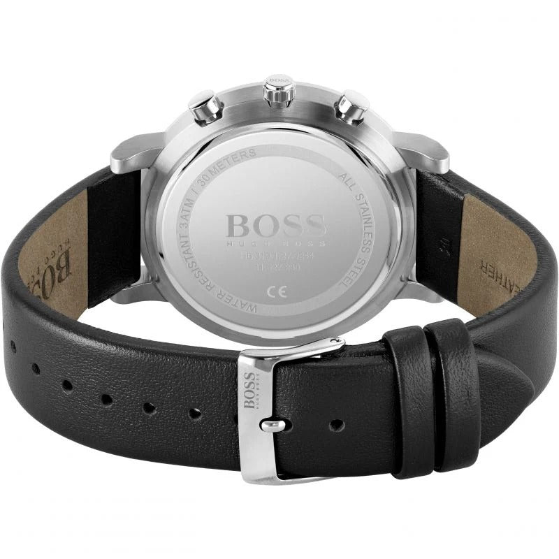 Hugo Boss 1513777 Integrity Chronograph Men's Watch – Black Dial & Black Leather Strap