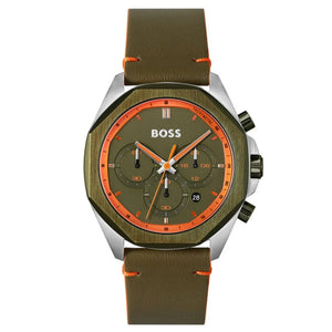 Hugo Boss 1514018 Cloud Chronograph Men's Watch – Olive Green Dial & Green Leather Strap