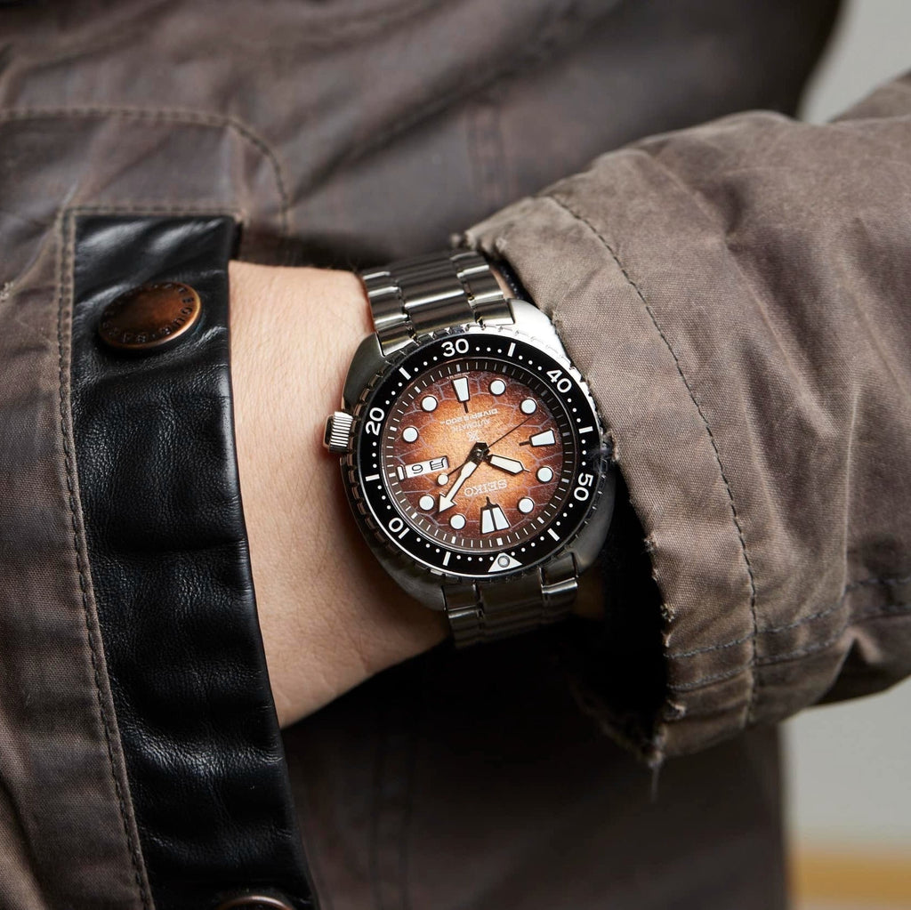 Seiko Prospex US Special Edition King Turtle Automatic Brown Dial Silver Steel Strap Watch for Men - SRPH55