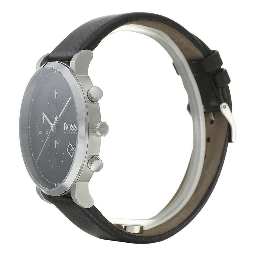 Hugo Boss 1513777 Integrity Chronograph Men's Watch – Black Dial & Black Leather Strap