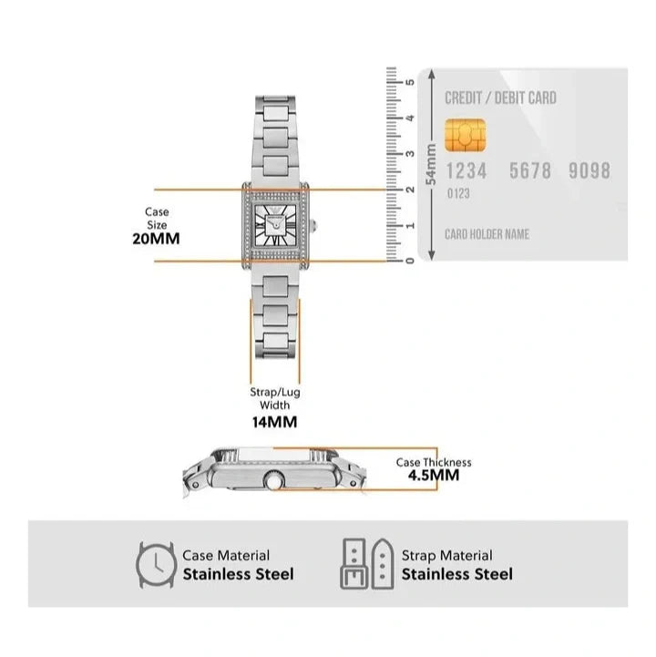 Emporio Armani Genni Analog Mother of Pearl Dial Silver Steel Strap Watch for Women - AR11662