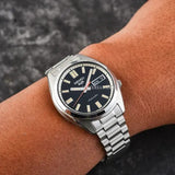 Seiko 5 Sports SNXS Series Automatic Black Dial Silver Steel Strap Watch for Men - SRPK89K1