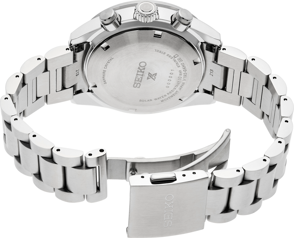 Seiko Prospex Solar Chronograph 1969 Re-interpretation Orange Dial Silver Steel Strap Watch for Men - SSC947