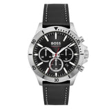Hugo Boss 1514055 Troper Chronograph Men's Watch – Black Dial & Black Leather Strap