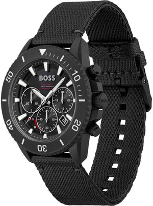 Hugo Boss 1513918 Admiral Chronograph Men's Watch – Black Dial & Black Nylon Strap
