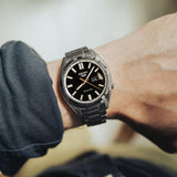 Seiko 5 Sports SNXS Series Automatic Black Dial Silver Steel Strap Watch for Men - SRPK89K1