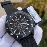 Hugo Boss 1513918 Admiral Chronograph Men's Watch – Black Dial & Black Nylon Strap