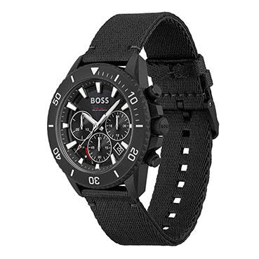 Hugo Boss 1513918 Admiral Chronograph Men's Watch – Black Dial & Black Nylon Strap