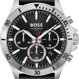 Hugo Boss 1514055 Troper Chronograph Men's Watch – Black Dial & Black Leather Strap