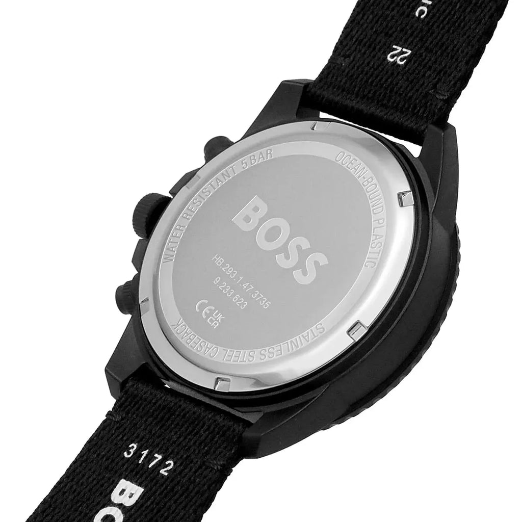 Hugo Boss 1513918 Admiral Chronograph Men's Watch – Black Dial & Black Nylon Strap