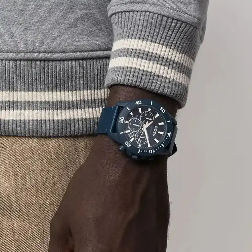 Hugo Boss 1513919 Admiral Chronograph Men's Watch – Blue Dial & Blue Nylon Strap