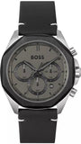 Hugo Boss 1514014 Cloud Chronograph Men's Watch – Grey Dial & Black Leather Strap