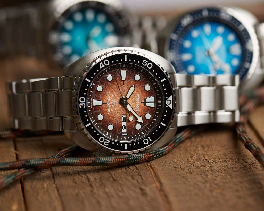 Seiko Prospex US Special Edition King Turtle Automatic Brown Dial Silver Steel Strap Watch for Men - SRPH55