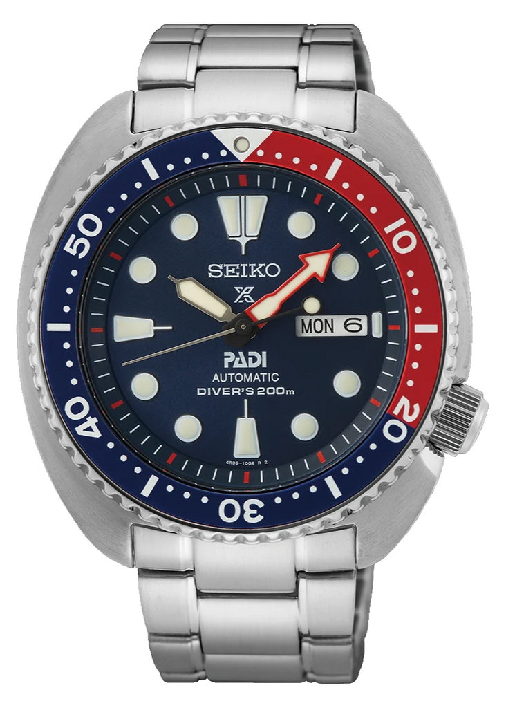 Seiko Prospex PADI Special Edition Automatic Blue Dial Silver Steel Strap Watch for Men - SRPE99