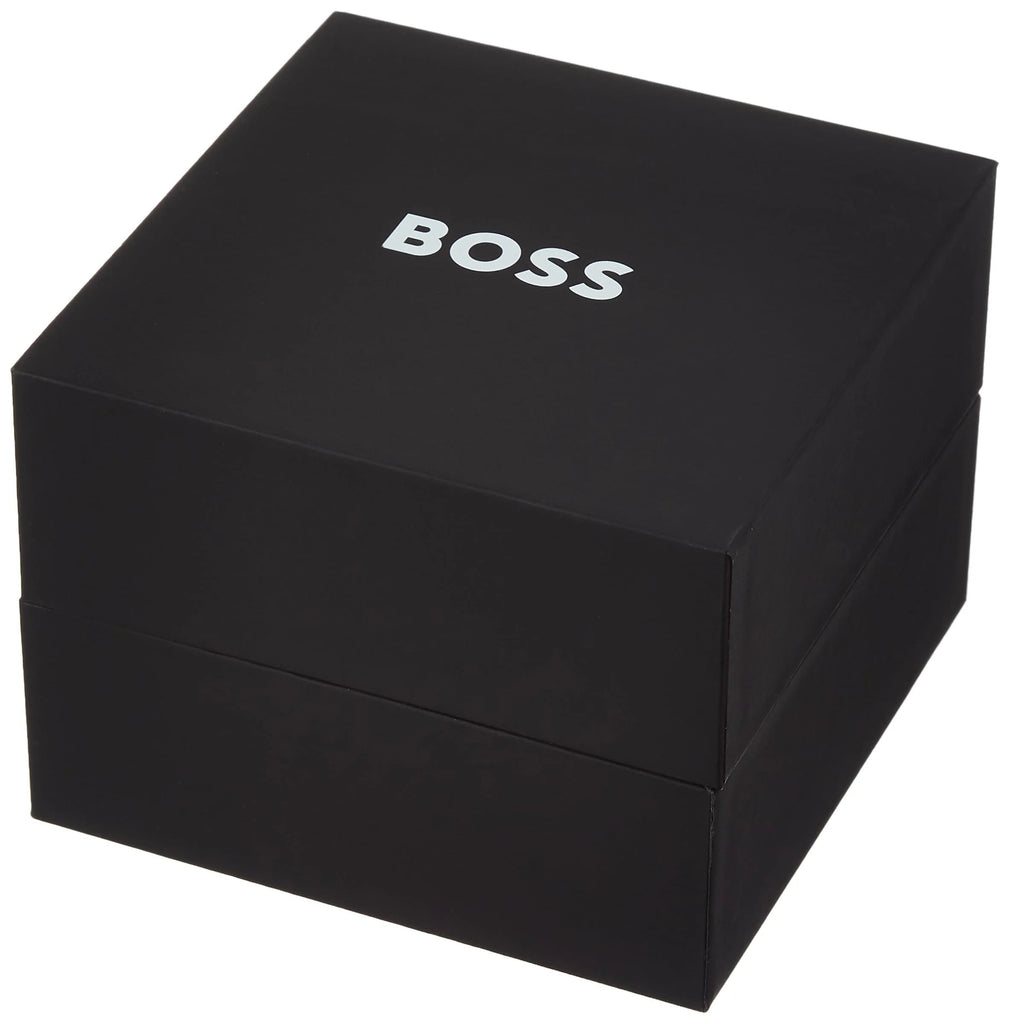 Hugo Boss Taper Chronograph Black Dial Black Leather Strap Watch for Men - 1514085