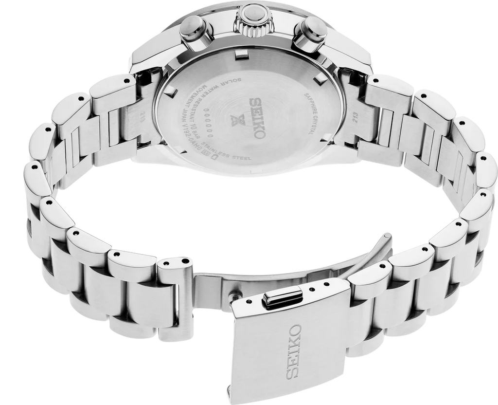 Seiko Prospex Speedtimer Solar Chronograph Blue Dial Silver Steel Strap Watch for Men - SSC913