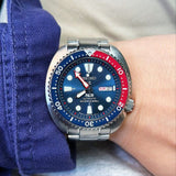 Seiko Prospex PADI Special Edition Automatic Blue Dial Silver Steel Strap Watch for Men - SRPE99