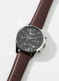 Hugo Boss Avery Chronograph Grey Dial Brown Leather Strap Watch for Men - 1514155