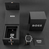 Hugo Boss 1514049 Gregor Chronograph Men's Watch – Black Dial & Black Leather Strap