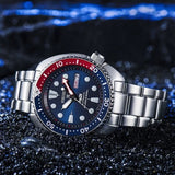 Seiko Prospex PADI Special Edition Automatic Blue Dial Silver Steel Strap Watch for Men - SRPE99