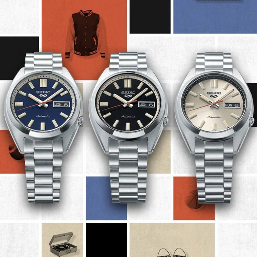 Seiko 5 Sports SNXS Series Automatic Black Dial Silver Steel Strap Watch for Men - SRPK89K1