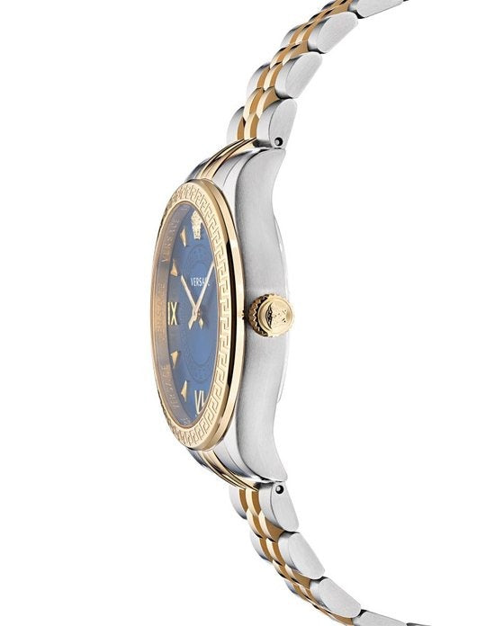 Versace Hellenyium Quartz Blue Dial Two Tone Steel Strap Watch for Women - VE2S00522