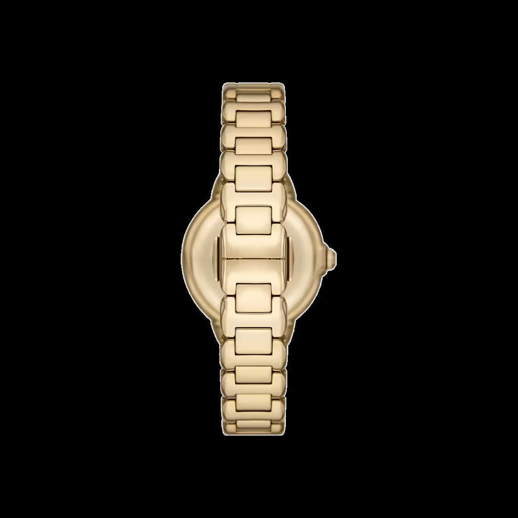 Emporio Armani Genni Crystals Mother of Pearl Dial Gold Steel Strap Watch for Women - AR11659