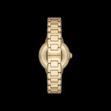 Emporio Armani Genni Crystals Mother of Pearl Dial Gold Steel Strap Watch for Women - AR11659