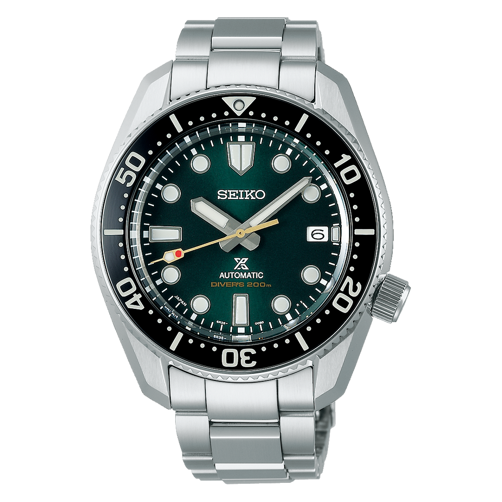 Seiko Prospex 140th Anniversary Limited Edition Automatic Scuba Divers Green Dial Silver Steel Strap Watch for Men - SPB207J1
