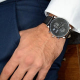 Hugo Boss 1513777 Integrity Chronograph Men's Watch – Black Dial & Black Leather Strap