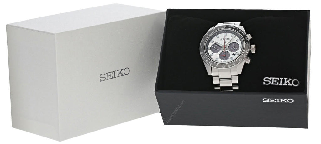 Seiko SSC911 Prospex Speedtimer Solar Chronograph Quartz Men's Watch – Silver Dial & Silver Steel Strap