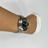 Seiko 5 Sports Automatic Black Dial Silver Steel Strap Watch for Men - SRPC61J1